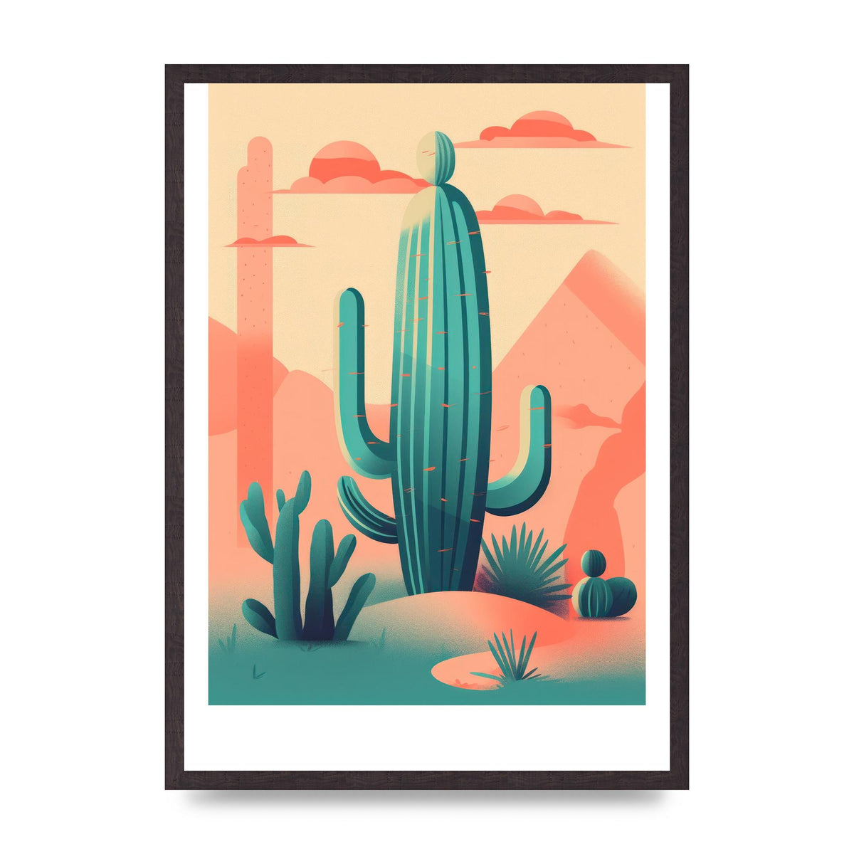 Rothko-Inspired 2D Cactus Design