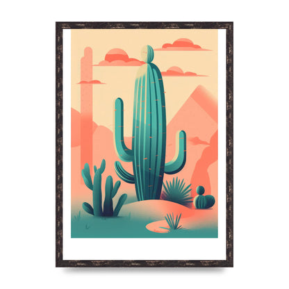 Rothko-Inspired 2D Cactus Design