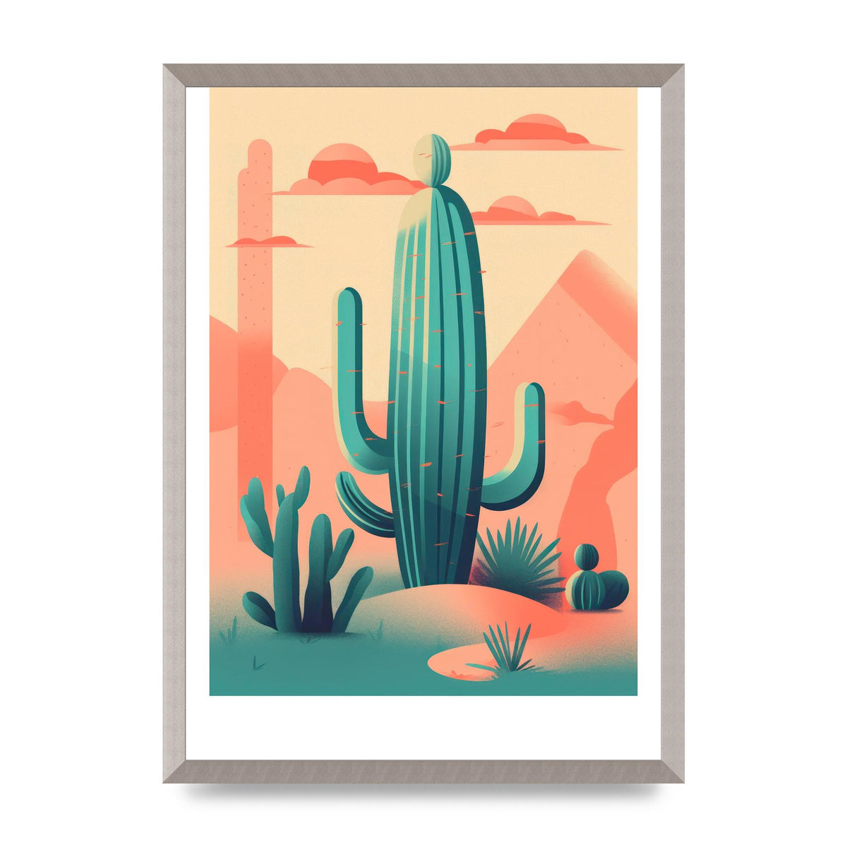Rothko-Inspired 2D Cactus Design