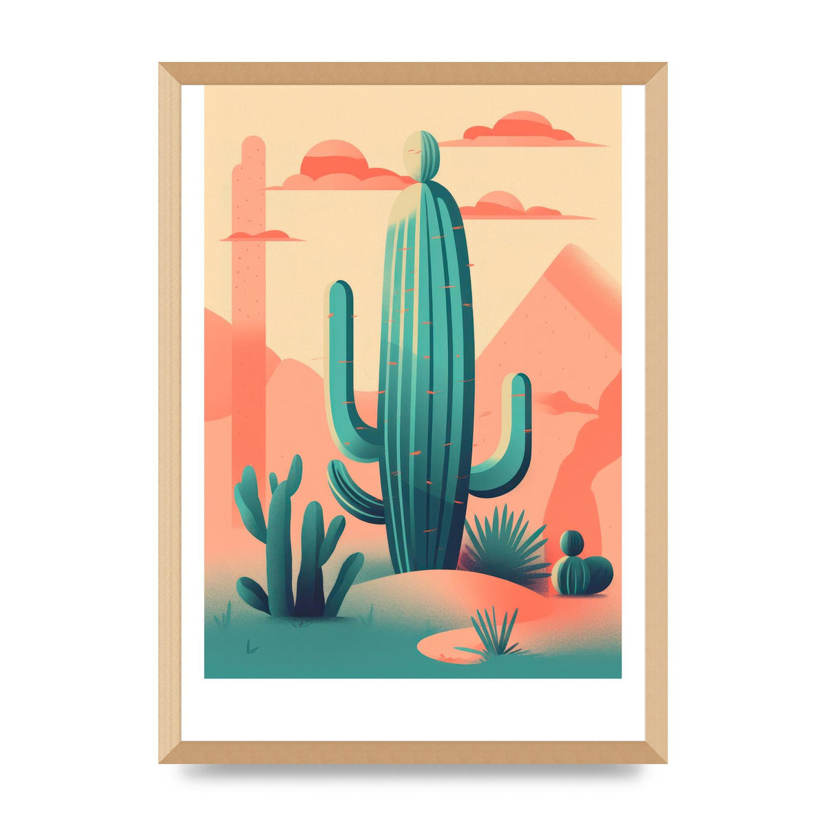 Rothko-Inspired 2D Cactus Design