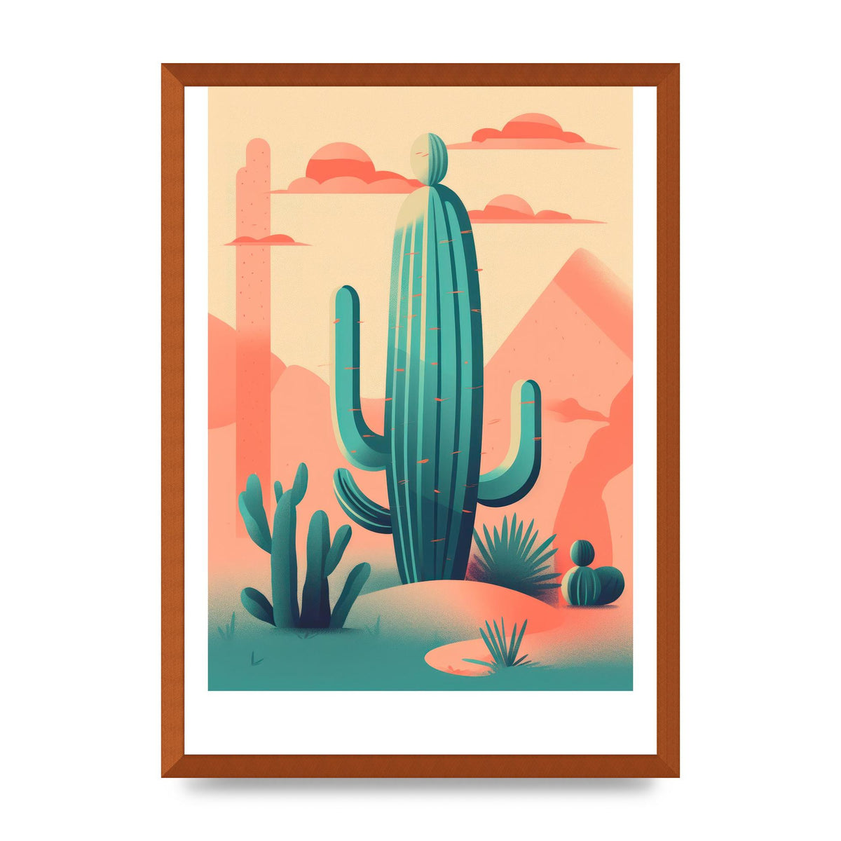 Rothko-Inspired 2D Cactus Design