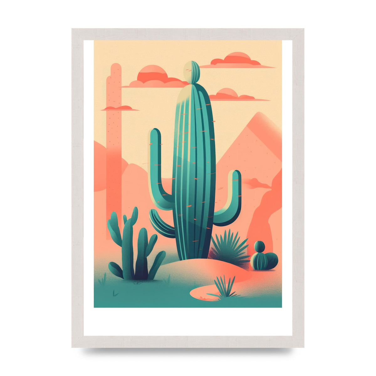 Rothko-Inspired 2D Cactus Design