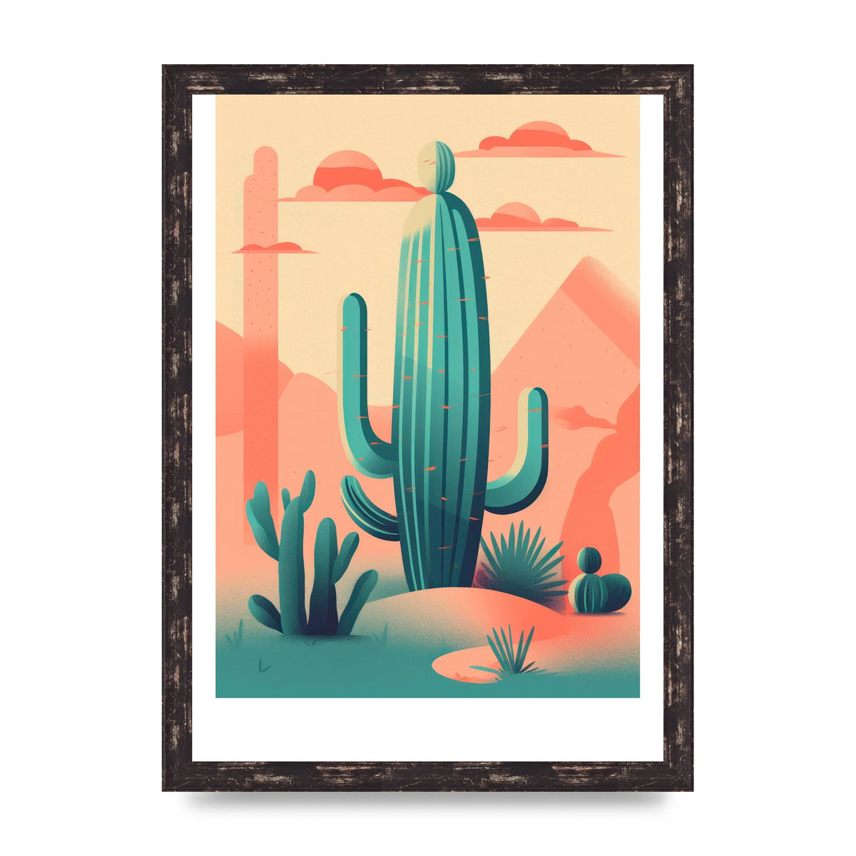 Rothko-Inspired 2D Cactus Design