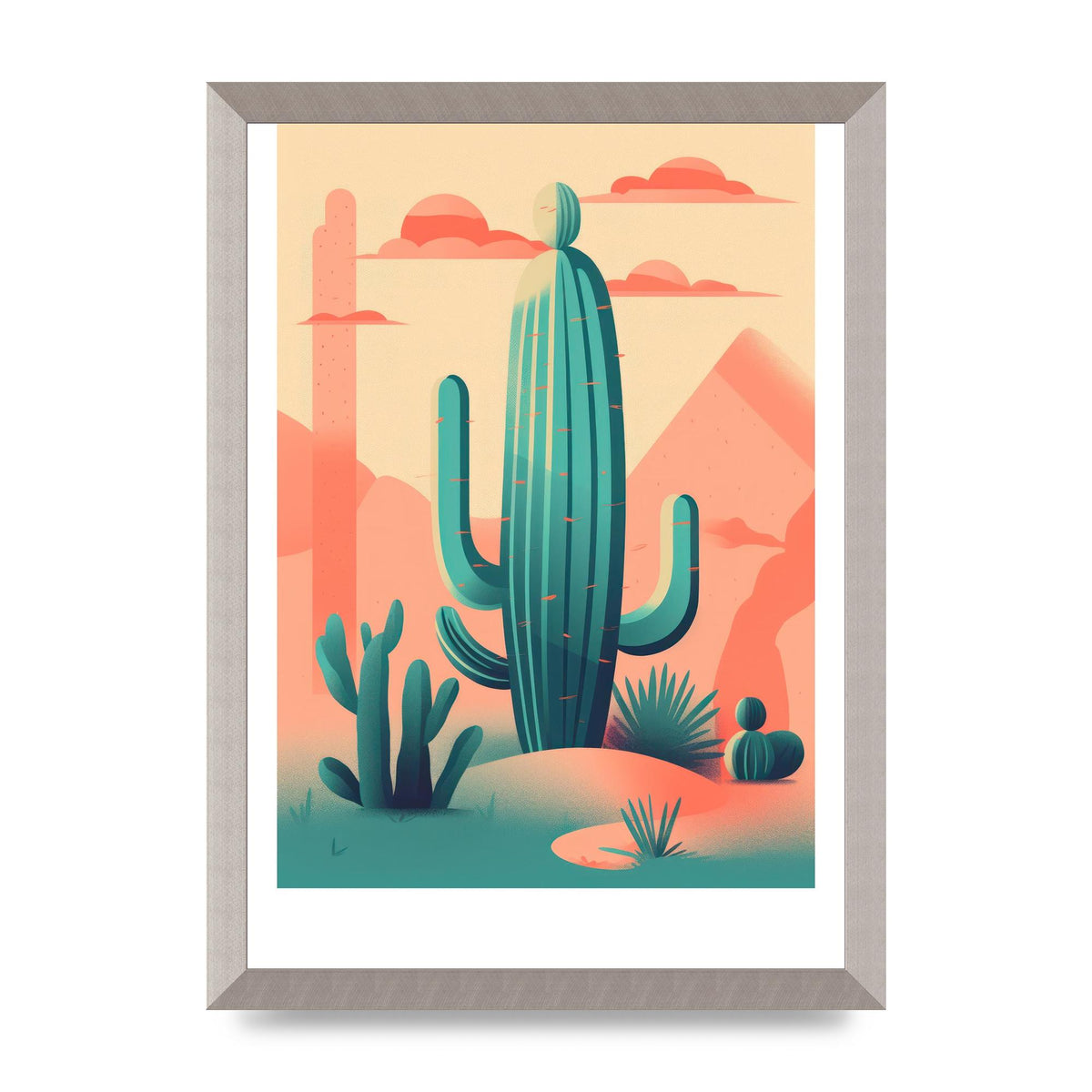 Rothko-Inspired 2D Cactus Design