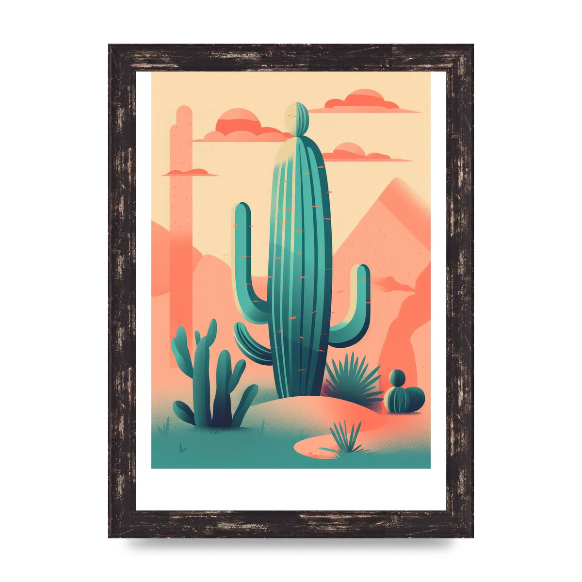 Rothko-Inspired 2D Cactus Design