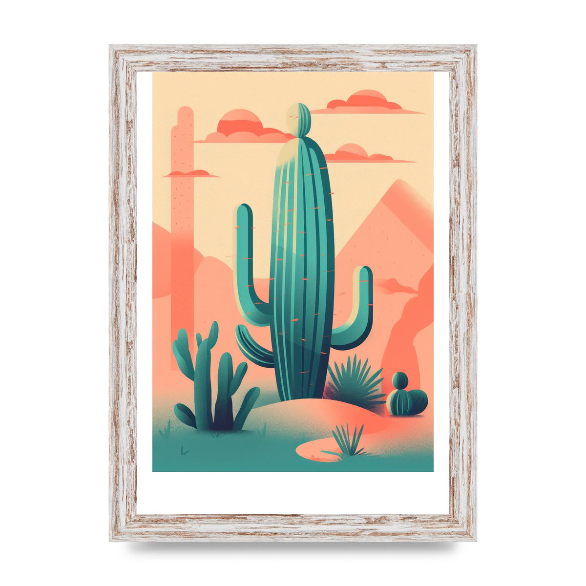 Rothko-Inspired 2D Cactus Design