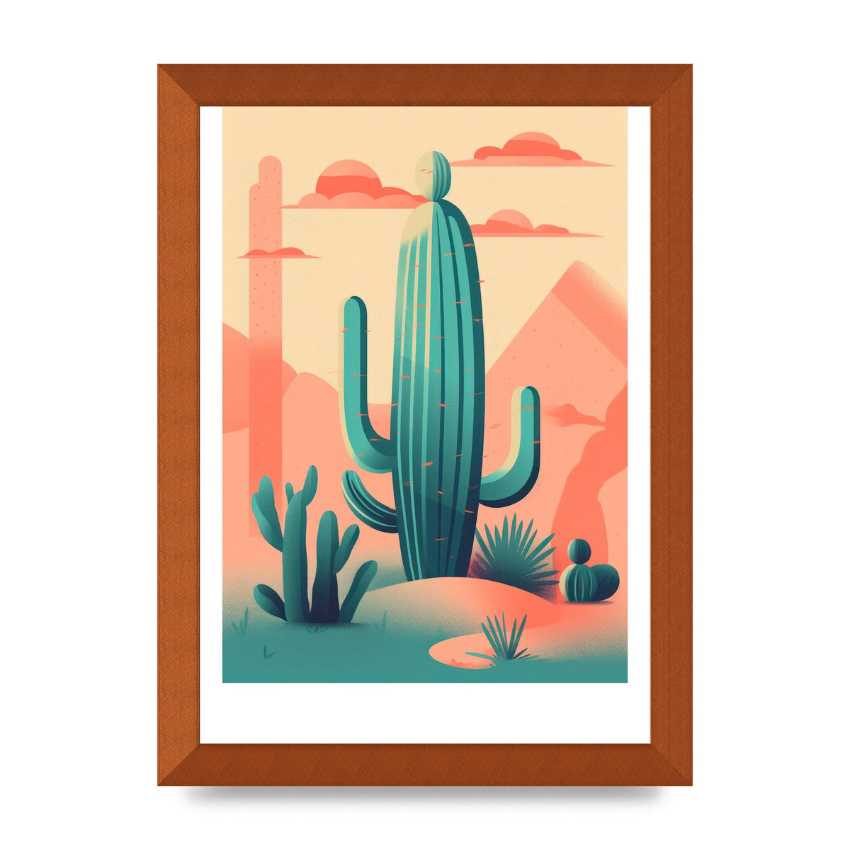 Rothko-Inspired 2D Cactus Design