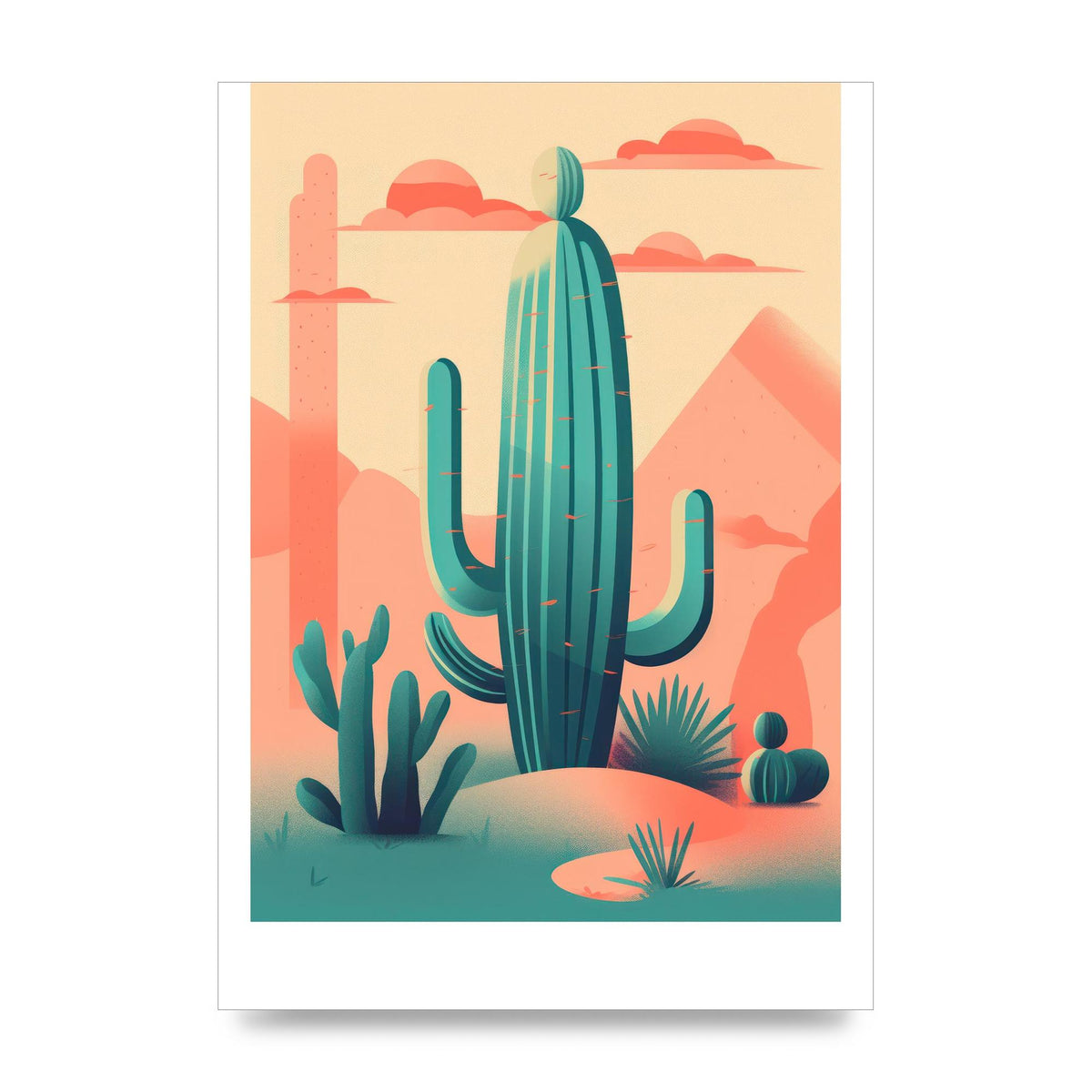 Rothko-Inspired 2D Cactus Design