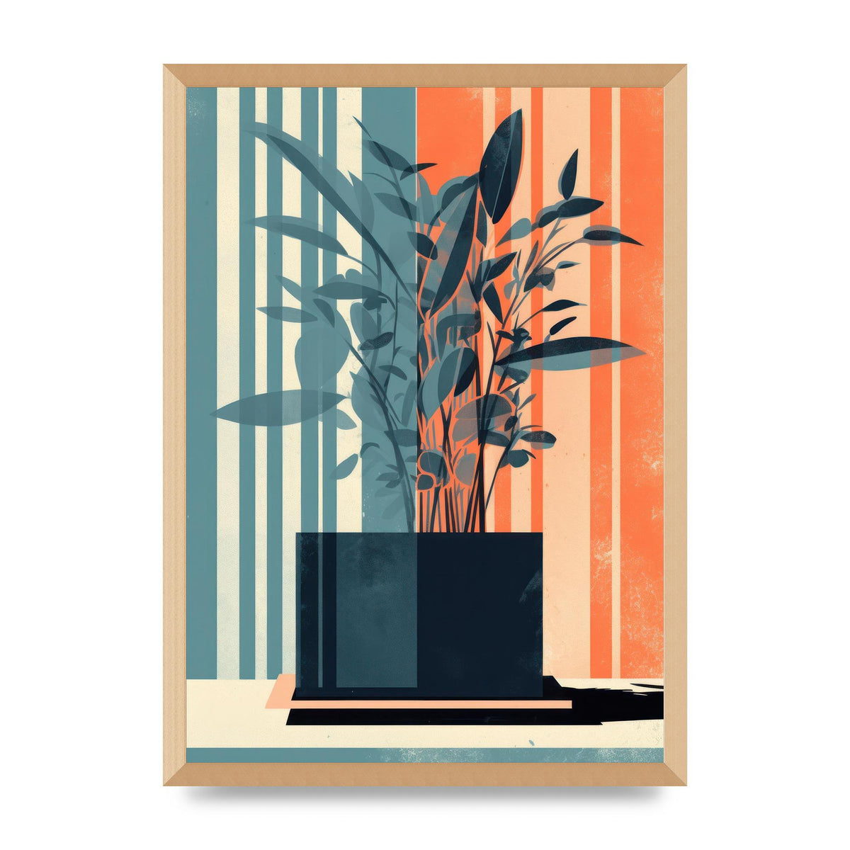 Risograph House Plant Striped Serenity