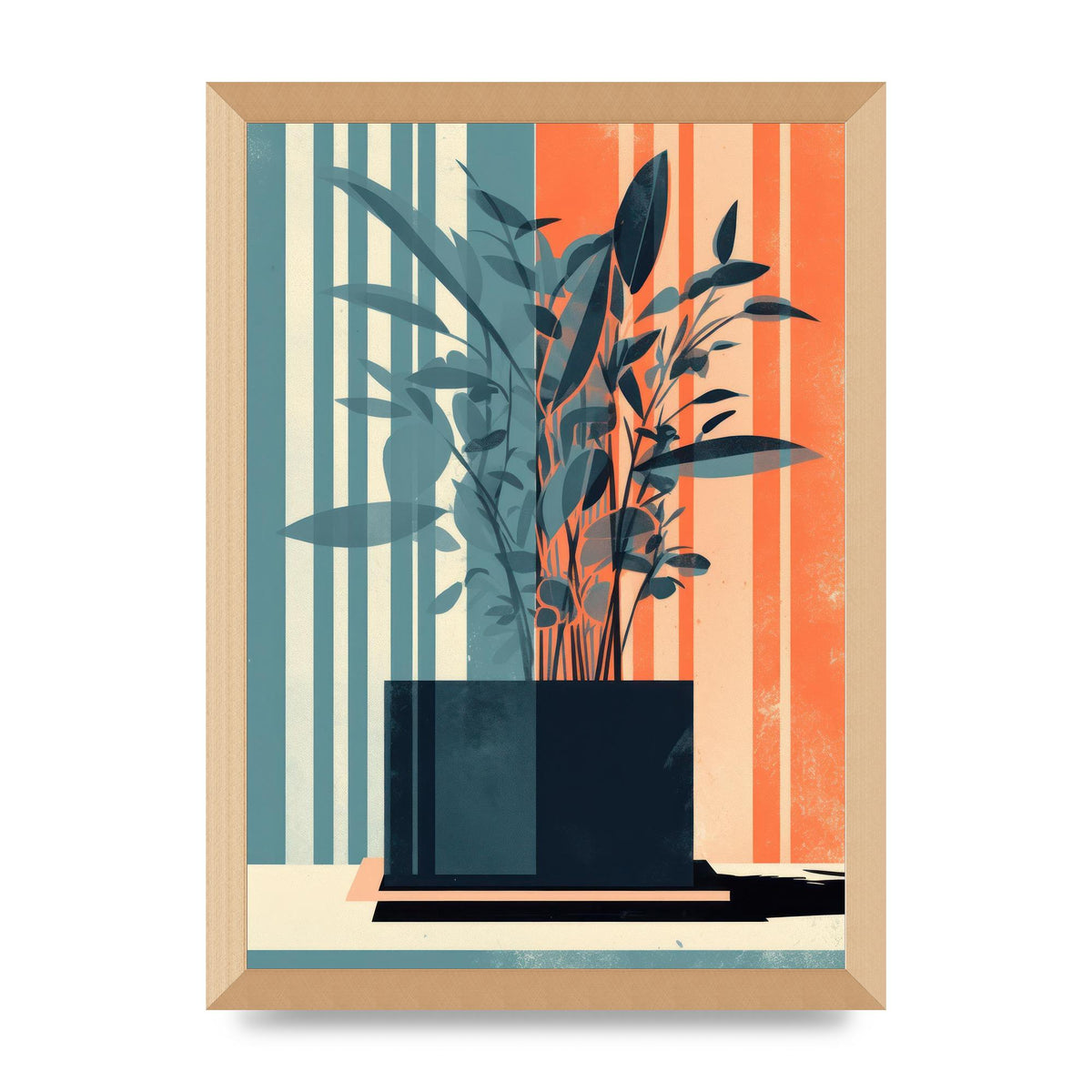 Risograph House Plant Striped Serenity
