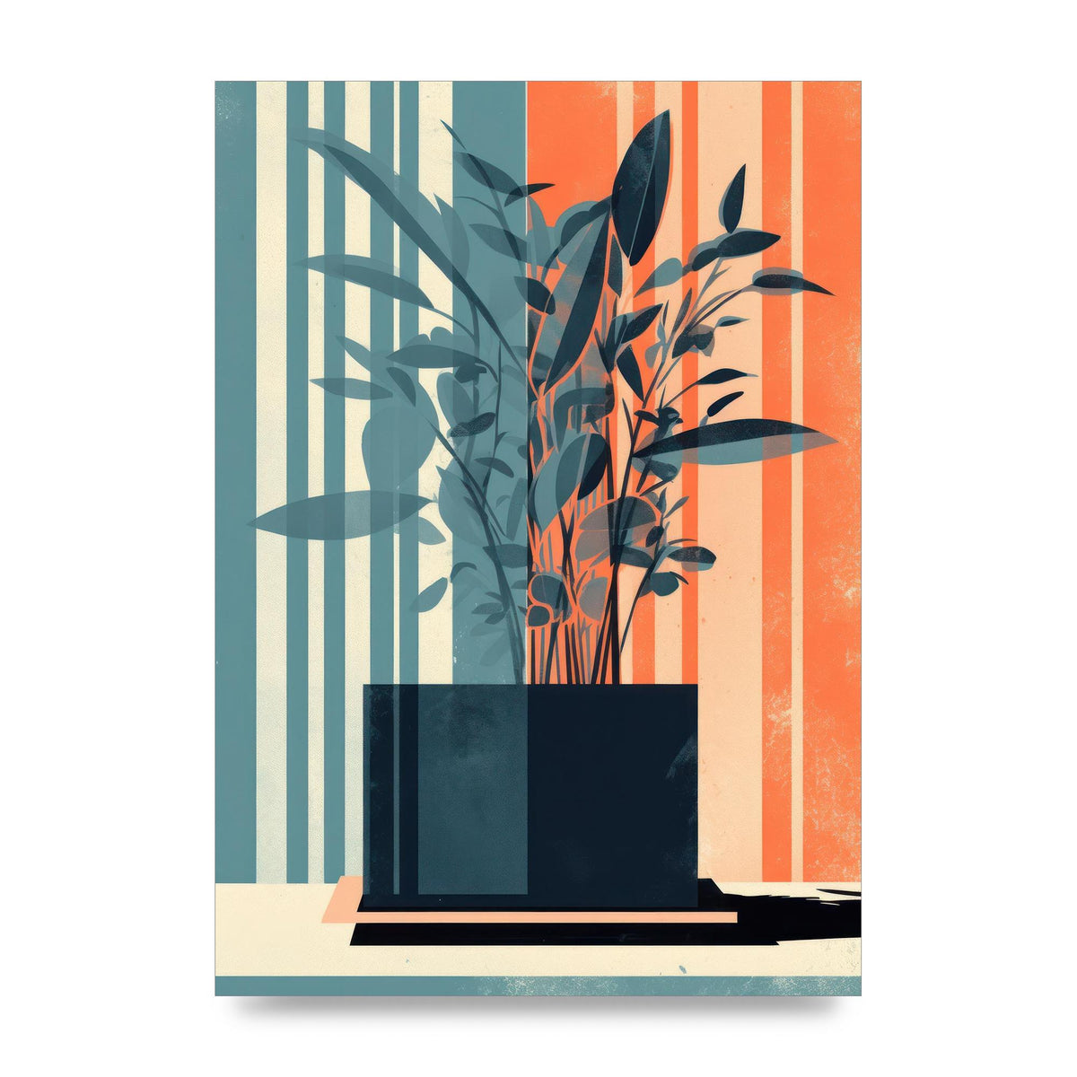 Risograph House Plant Striped Serenity