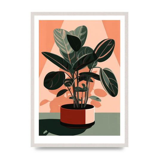 Curvy House Plant in Risograph