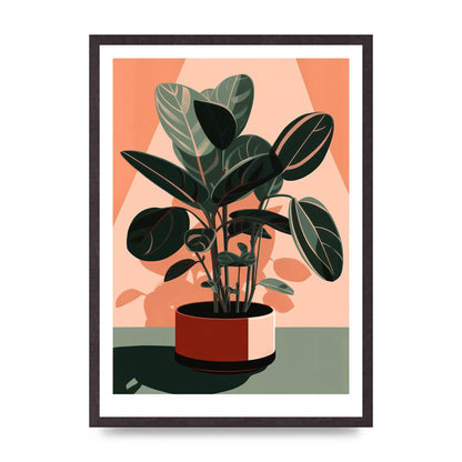 Curvy House Plant in Risograph