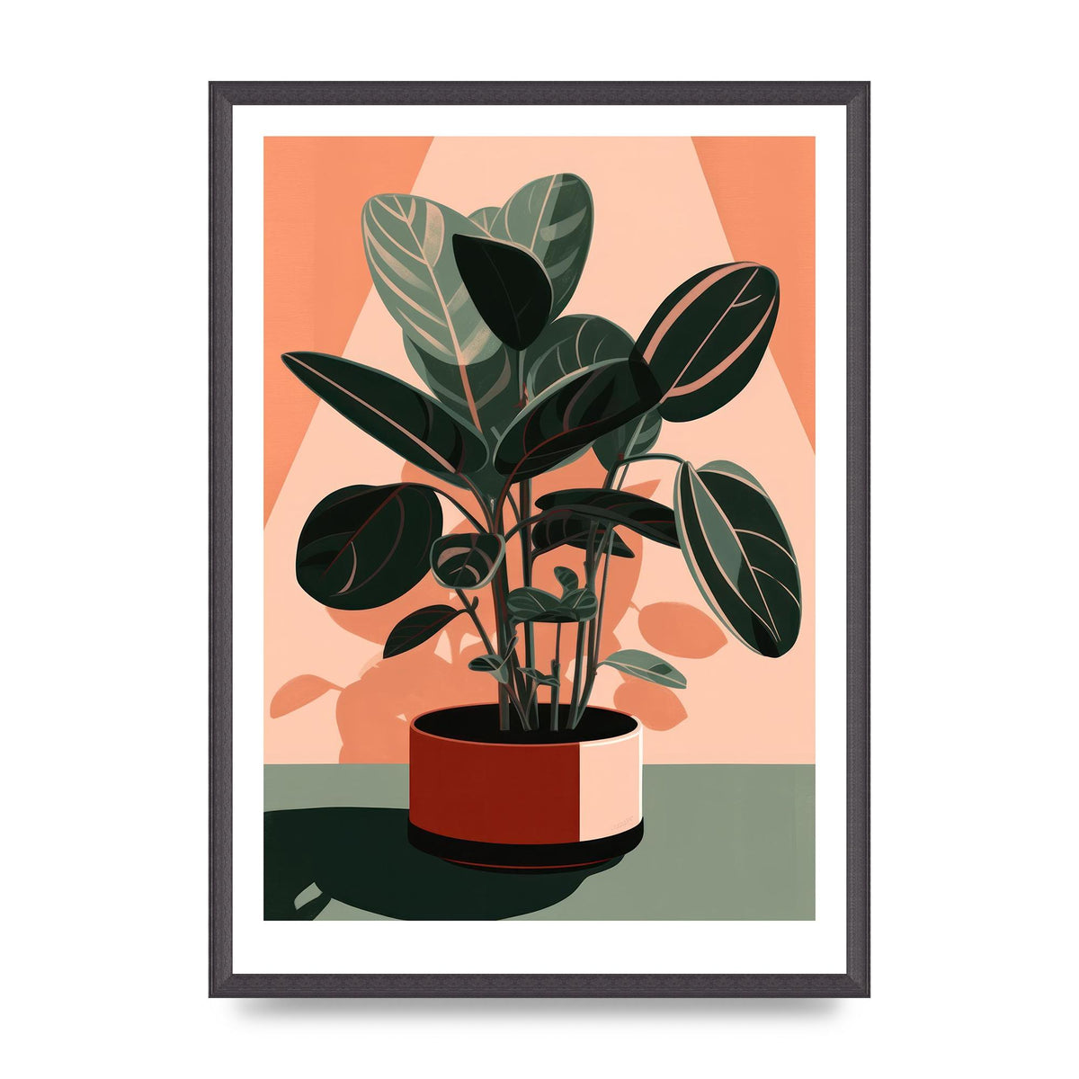 Curvy House Plant in Risograph