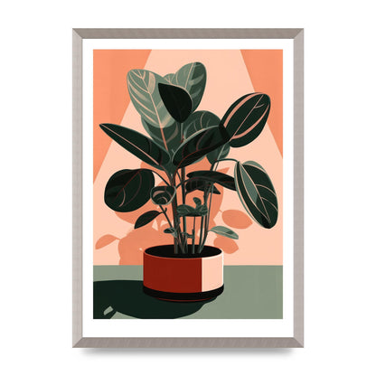 Curvy House Plant in Risograph