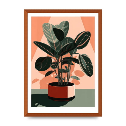 Curvy House Plant in Risograph