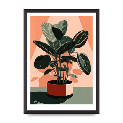 Curvy House Plant in Risograph