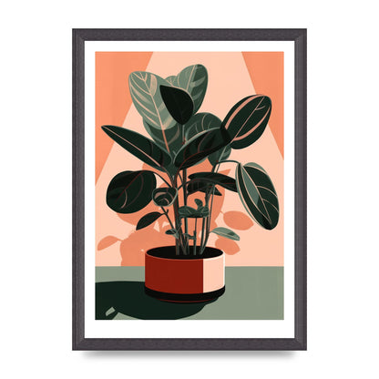 Curvy House Plant in Risograph