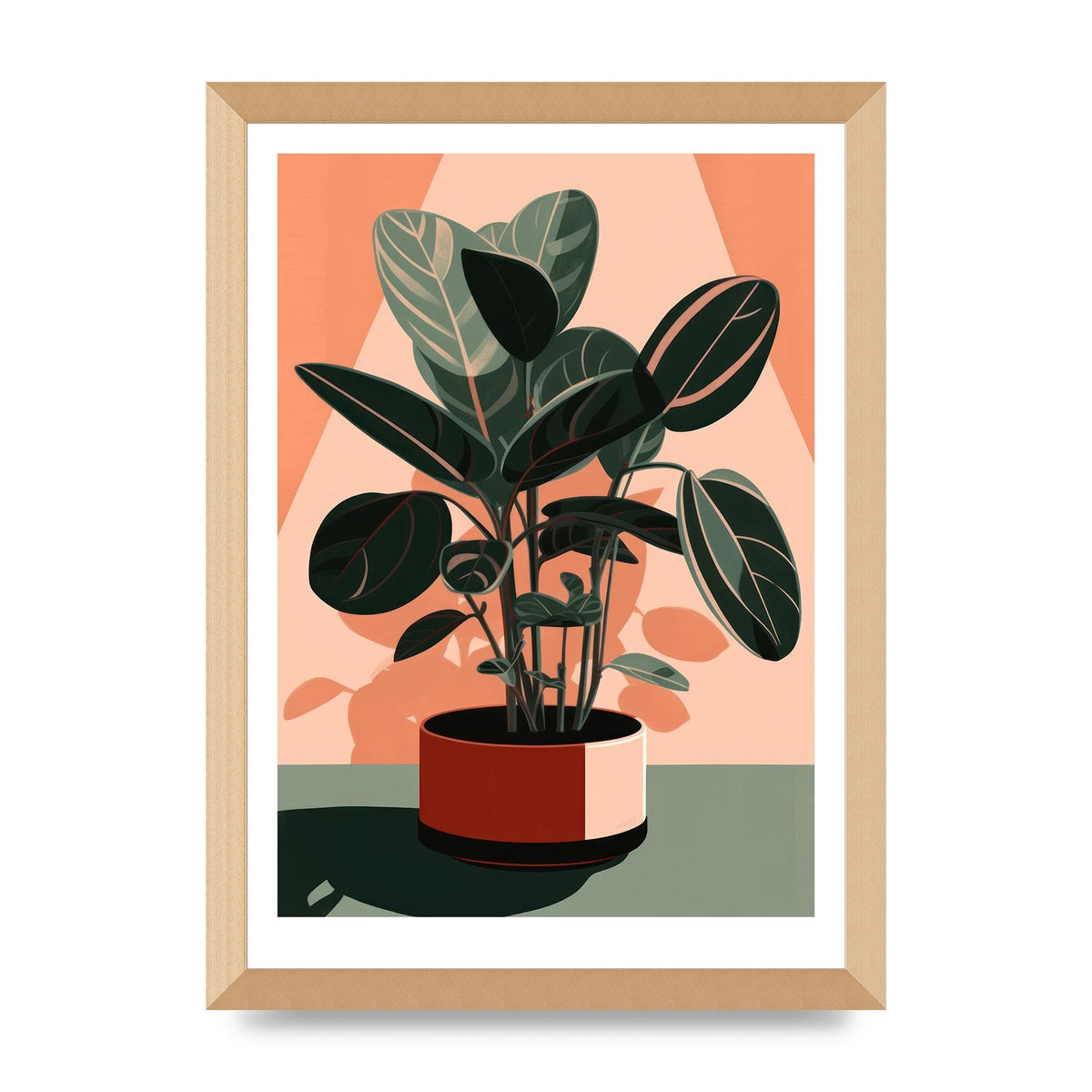 Curvy House Plant in Risograph