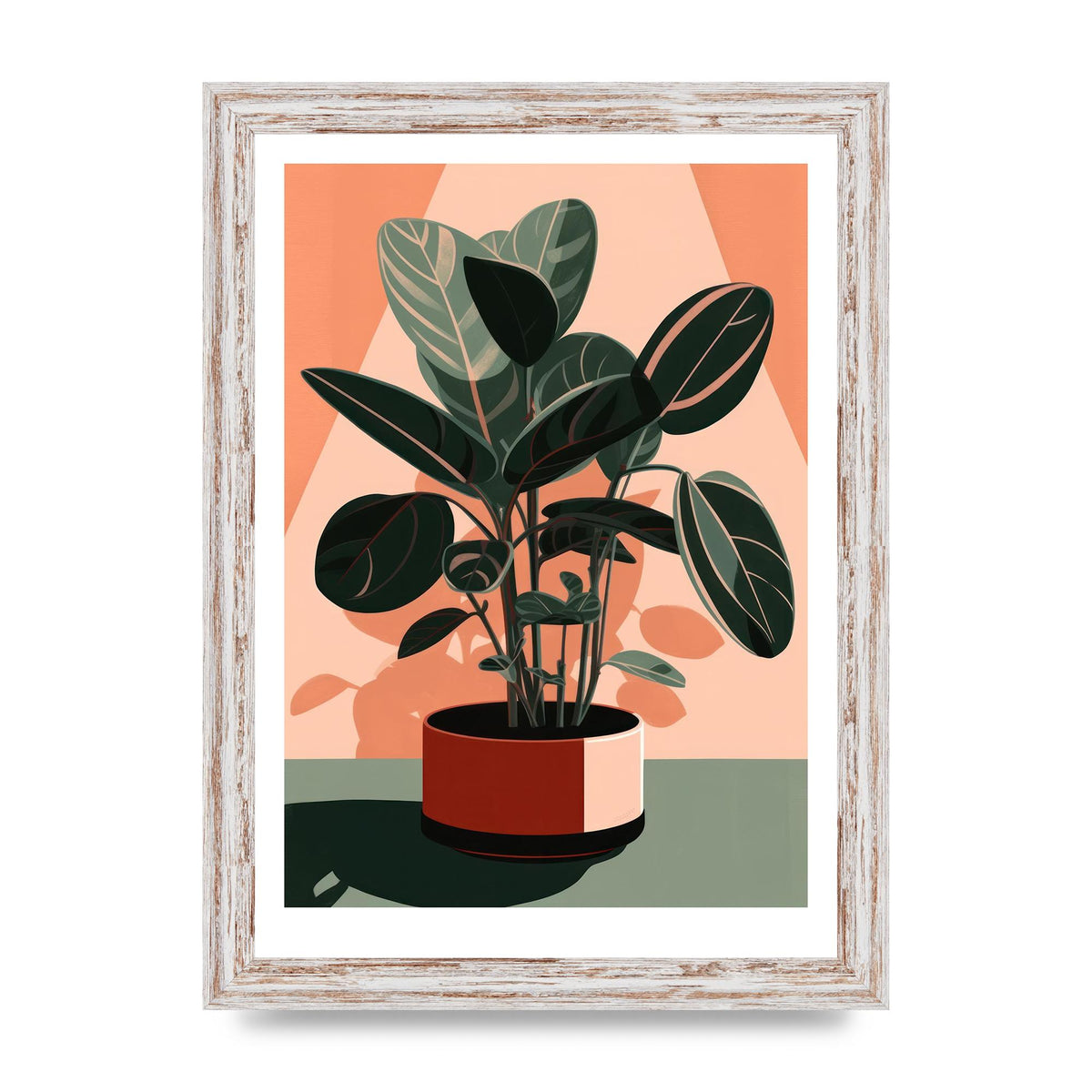 Curvy House Plant in Risograph