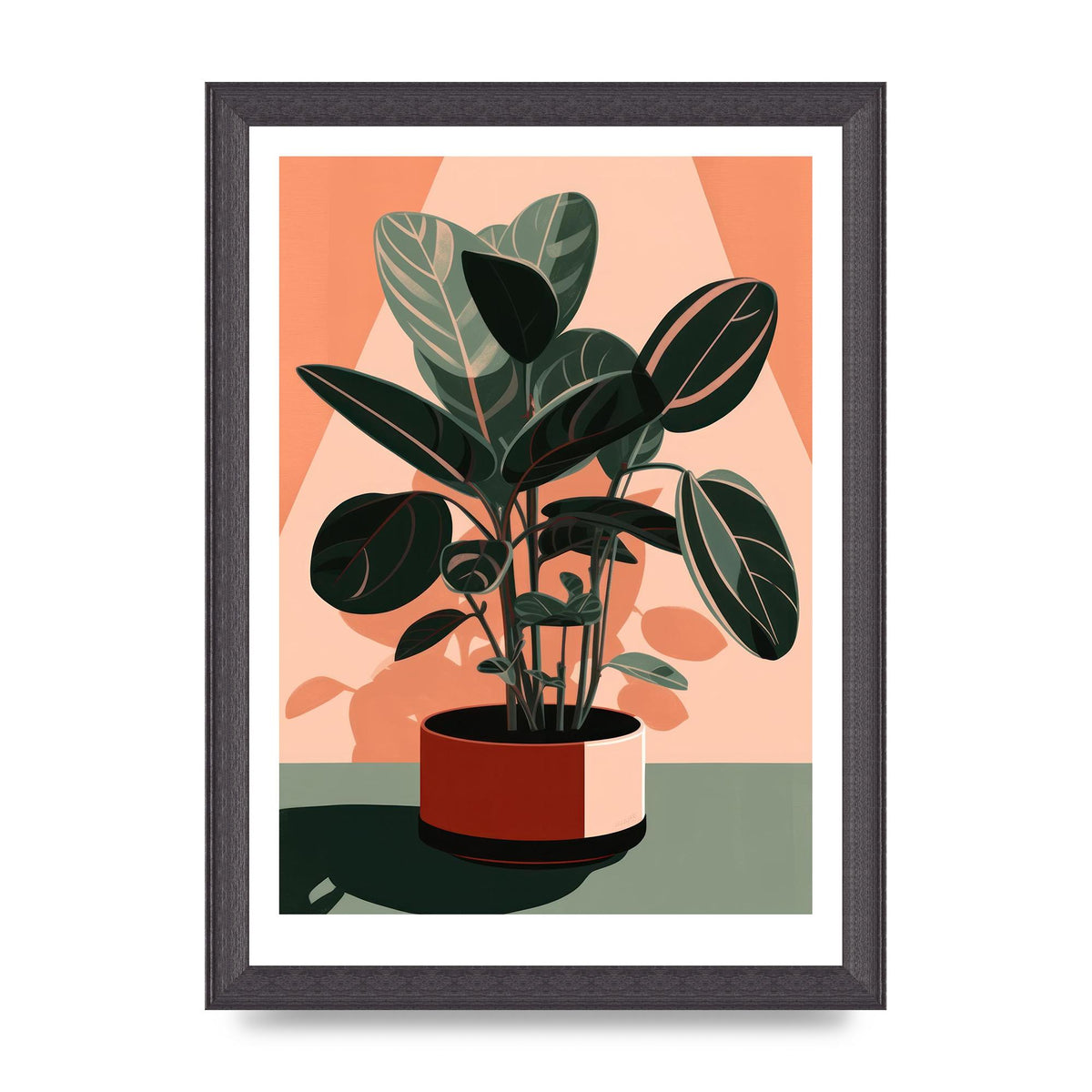 Curvy House Plant in Risograph