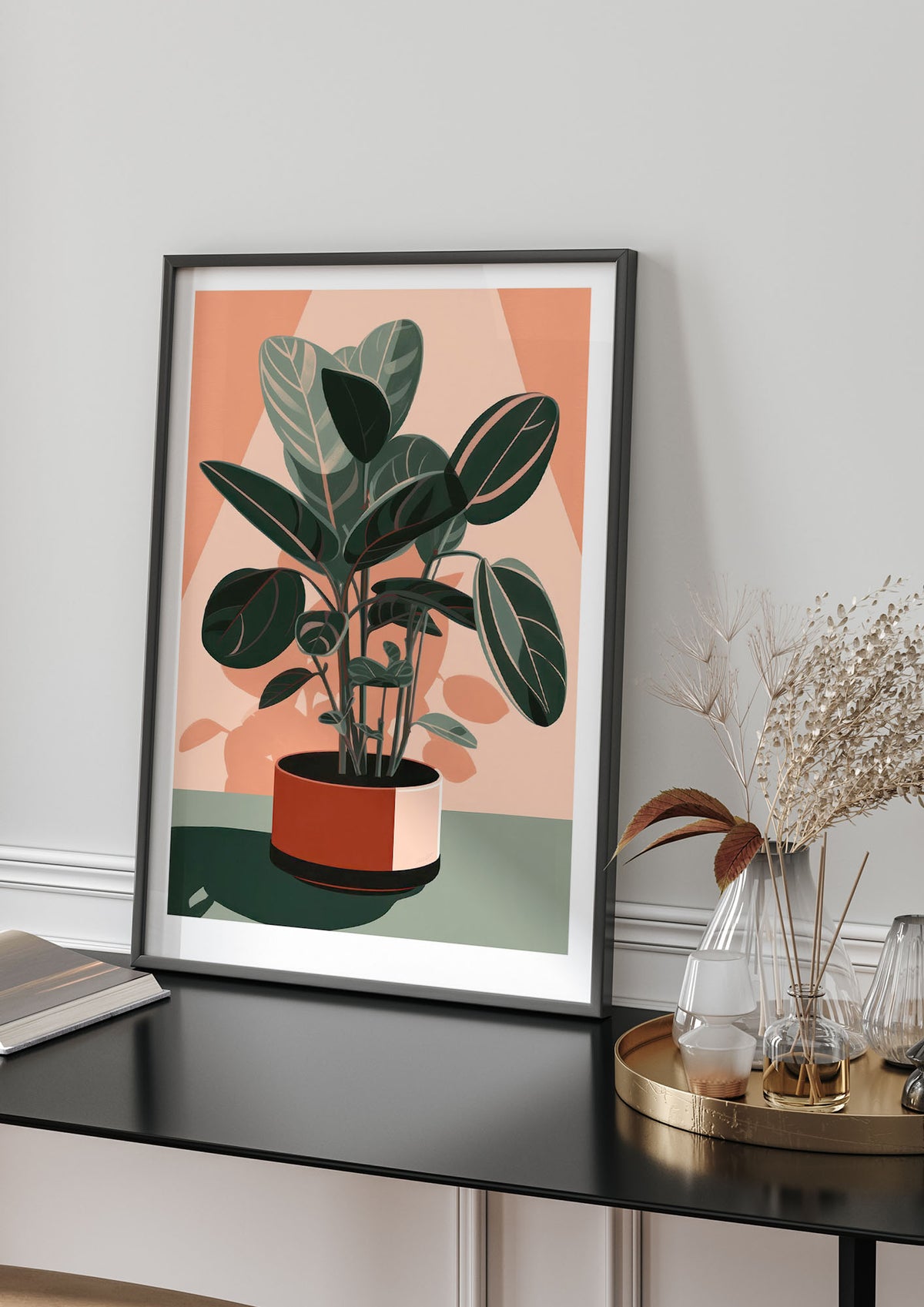 Curvy House Plant in Risograph