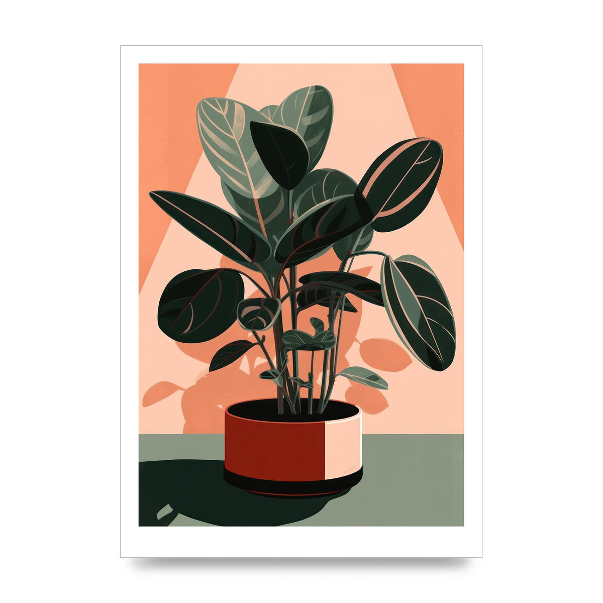 Curvy House Plant in Risograph
