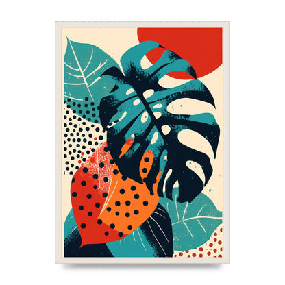 Monstera Deliciosa in Vibrant Risograph
