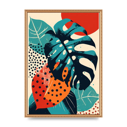 Monstera Deliciosa in Vibrant Risograph