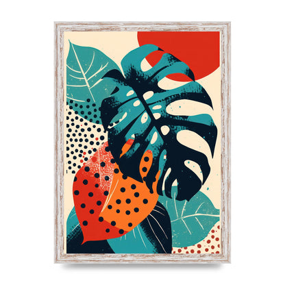 Monstera Deliciosa in Vibrant Risograph