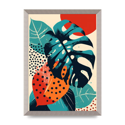 Monstera Deliciosa in Vibrant Risograph