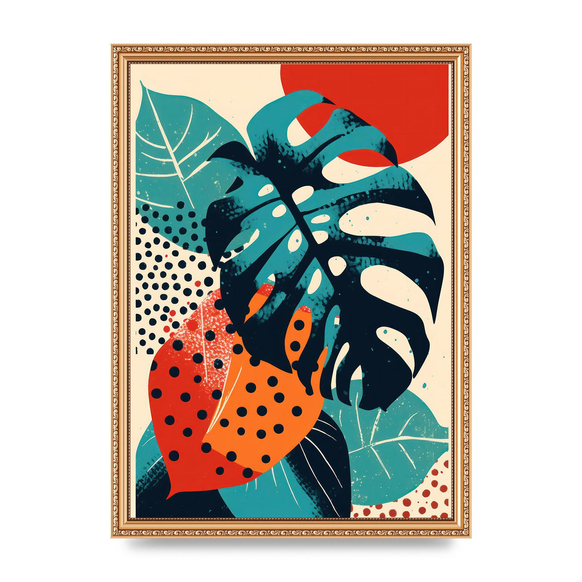 Monstera Deliciosa in Vibrant Risograph