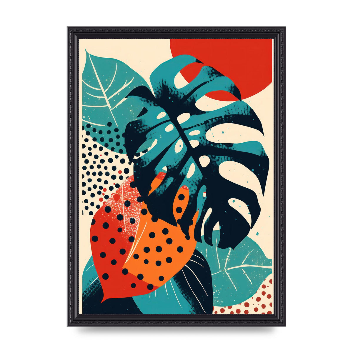 Monstera Deliciosa in Vibrant Risograph
