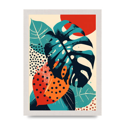 Monstera Deliciosa in Vibrant Risograph