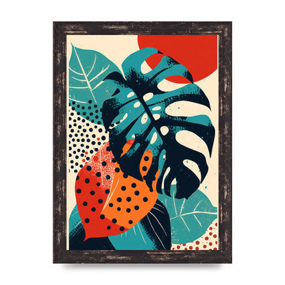 Monstera Deliciosa in Vibrant Risograph
