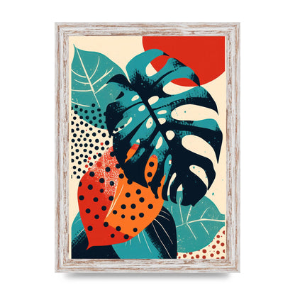 Monstera Deliciosa in Vibrant Risograph