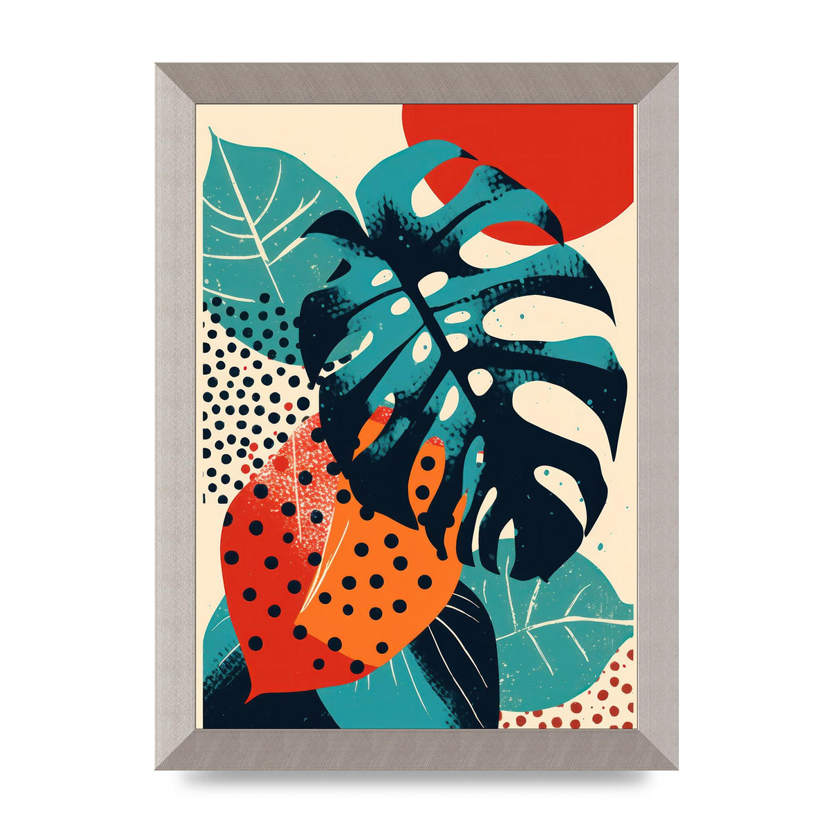 Monstera Deliciosa in Vibrant Risograph