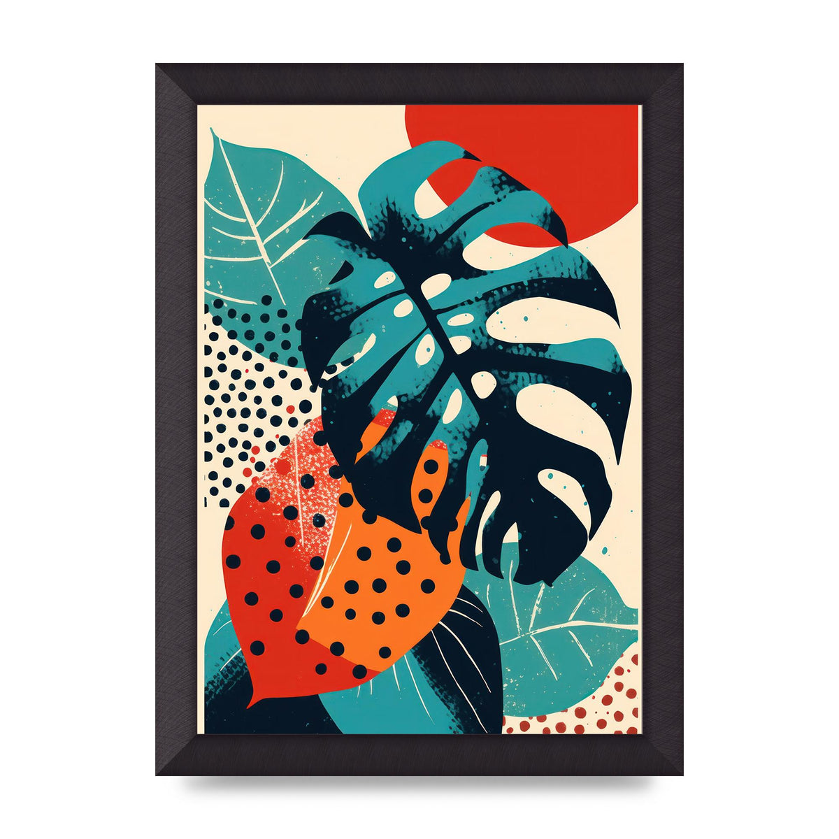 Monstera Deliciosa in Vibrant Risograph