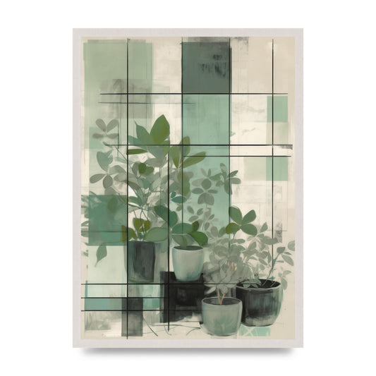 Abstracted House Plant with Soft Squares