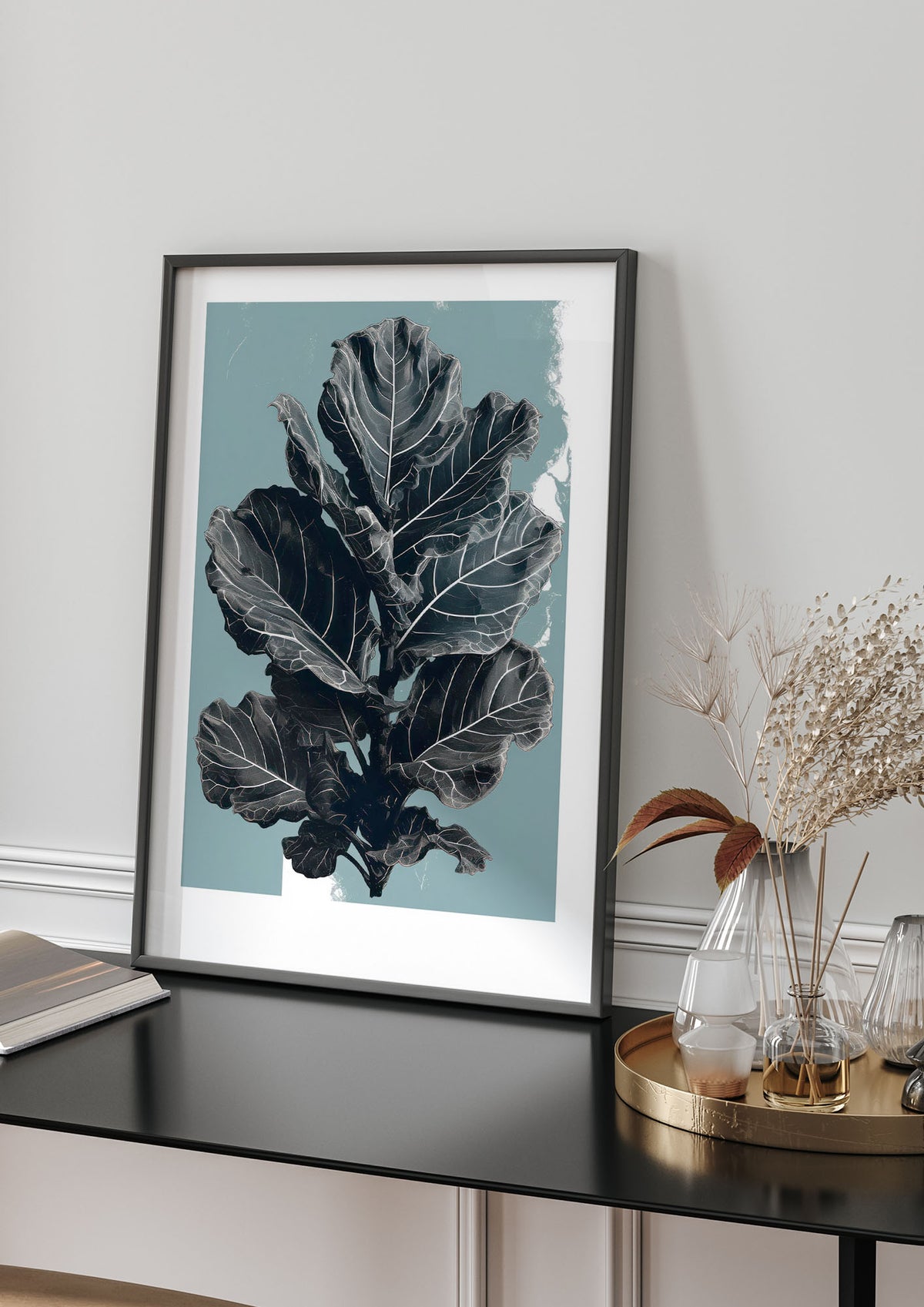 Fiddle Leaf Fig in 2D Risograph