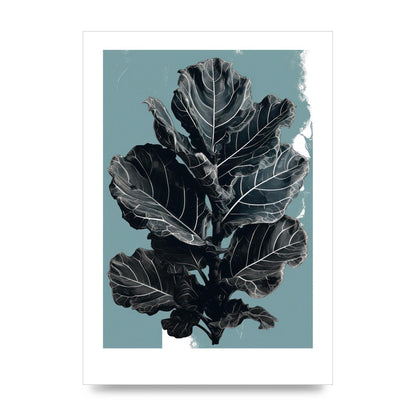 Fiddle Leaf Fig in 2D Risograph
