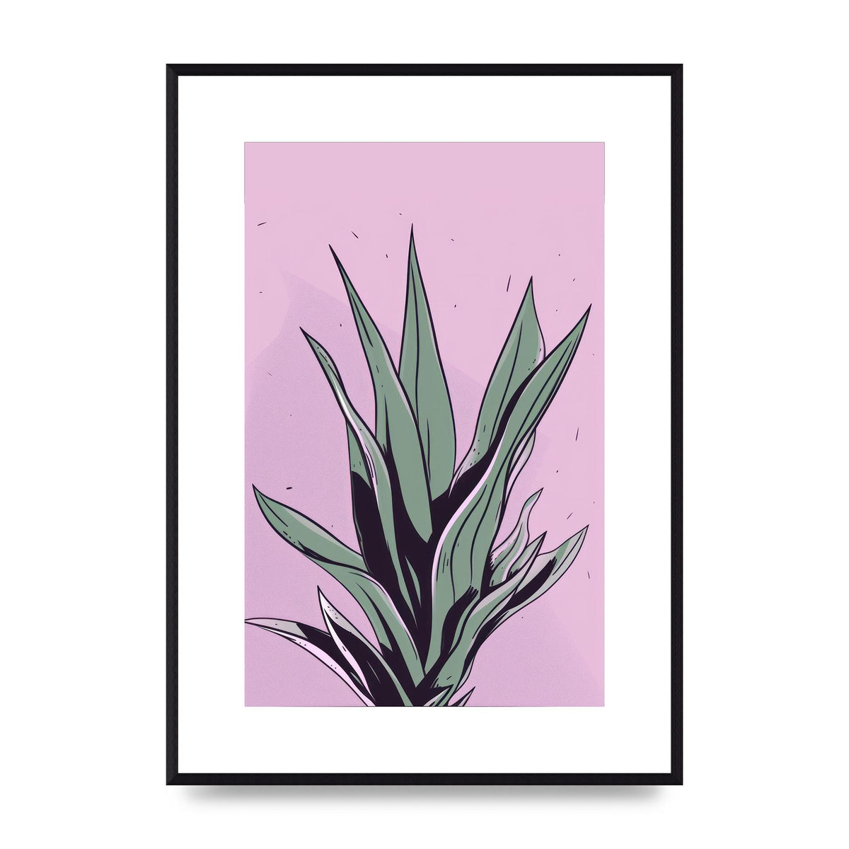 Aloe Vera in Flat 2D Risograph Style