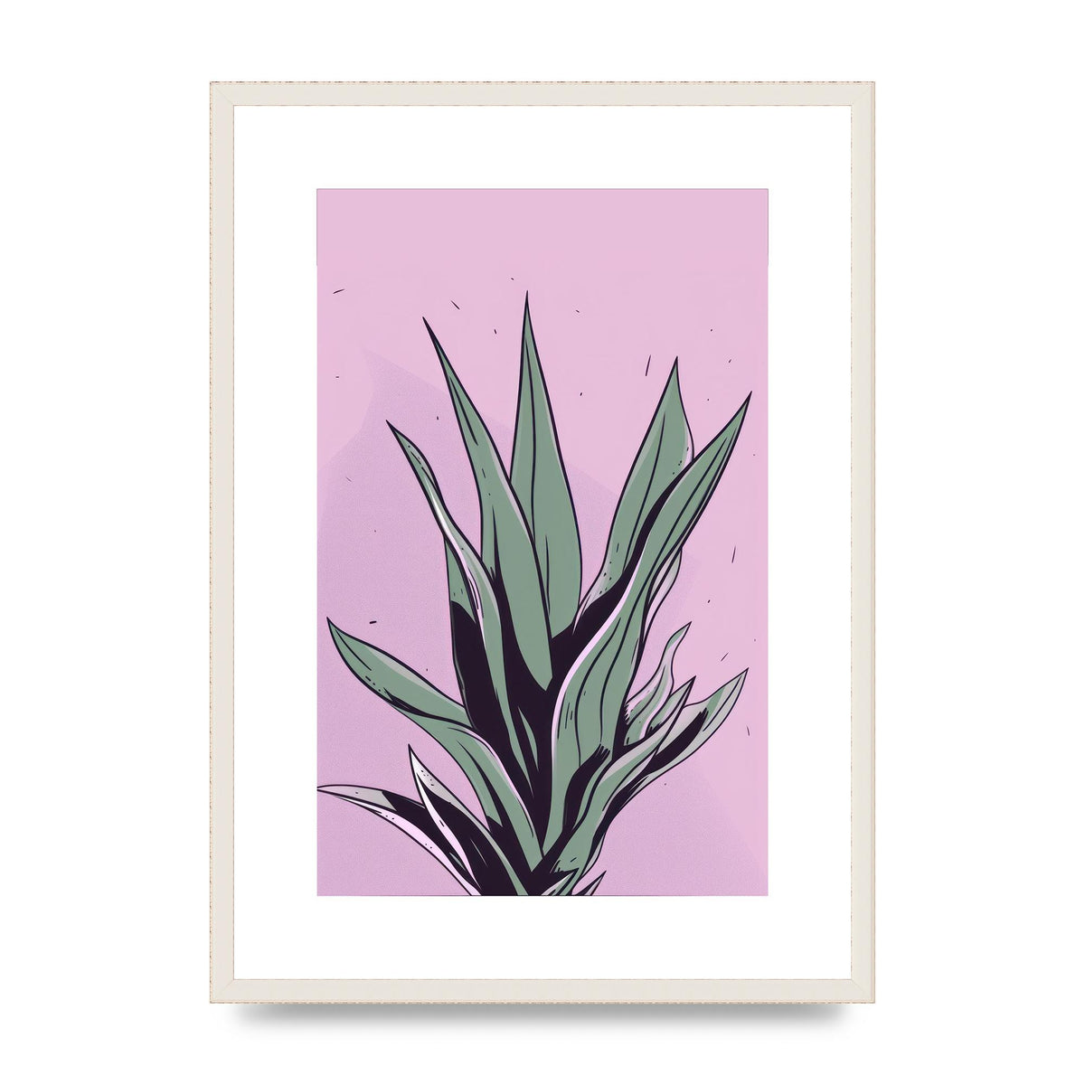 Aloe Vera in Flat 2D Risograph Style