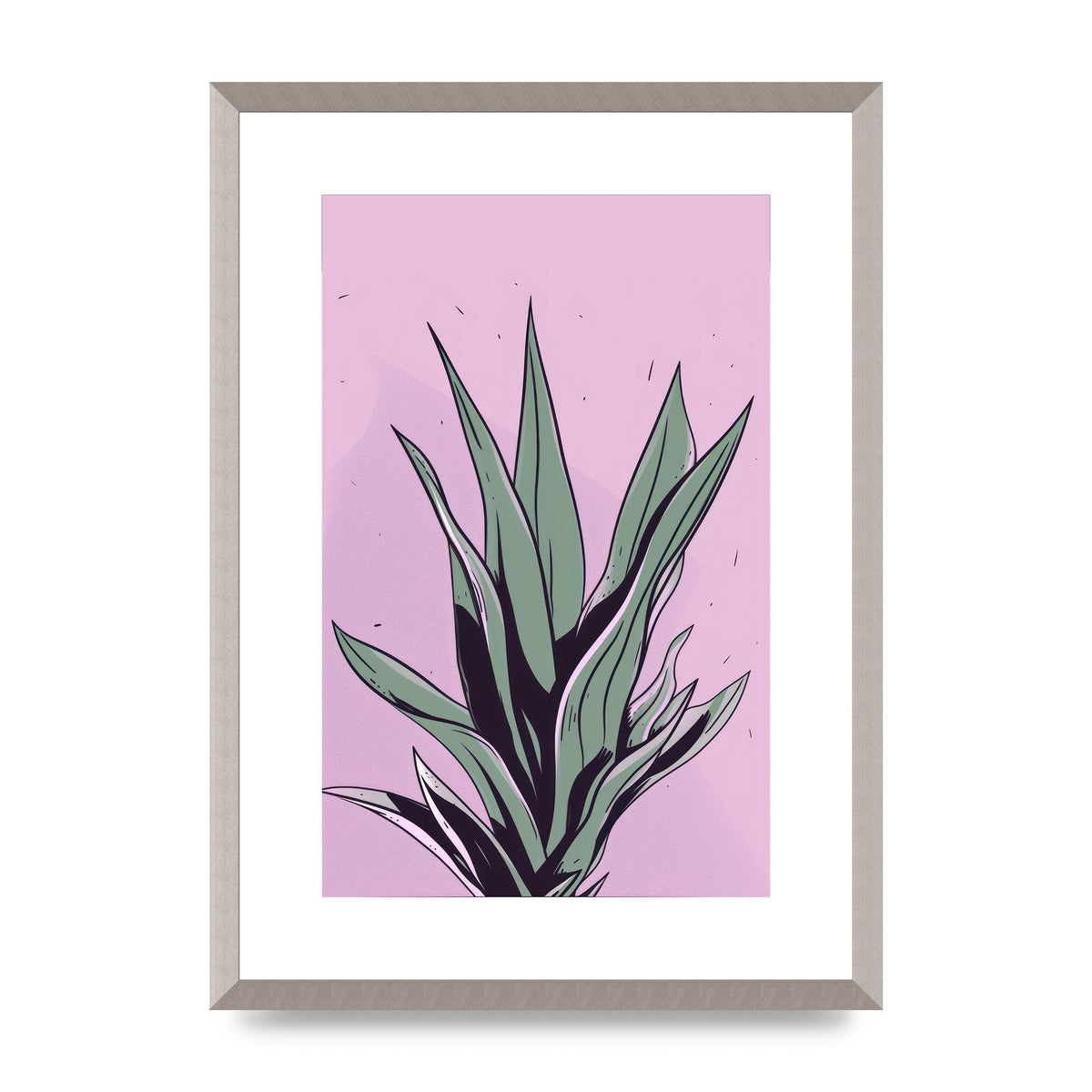 Aloe Vera in Flat 2D Risograph Style
