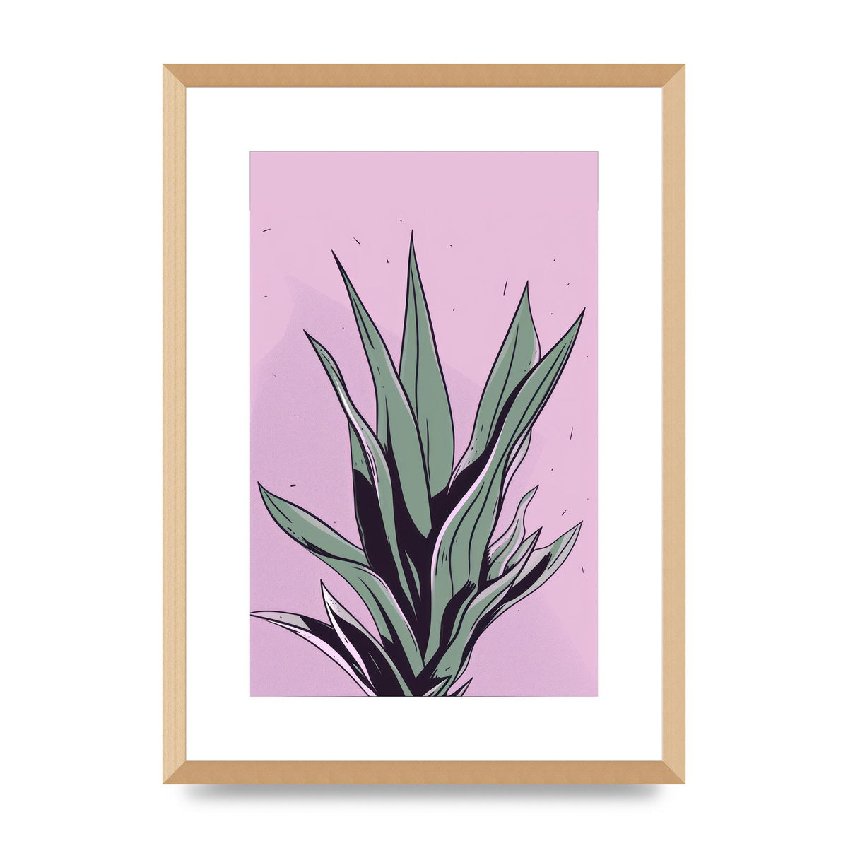Aloe Vera in Flat 2D Risograph Style