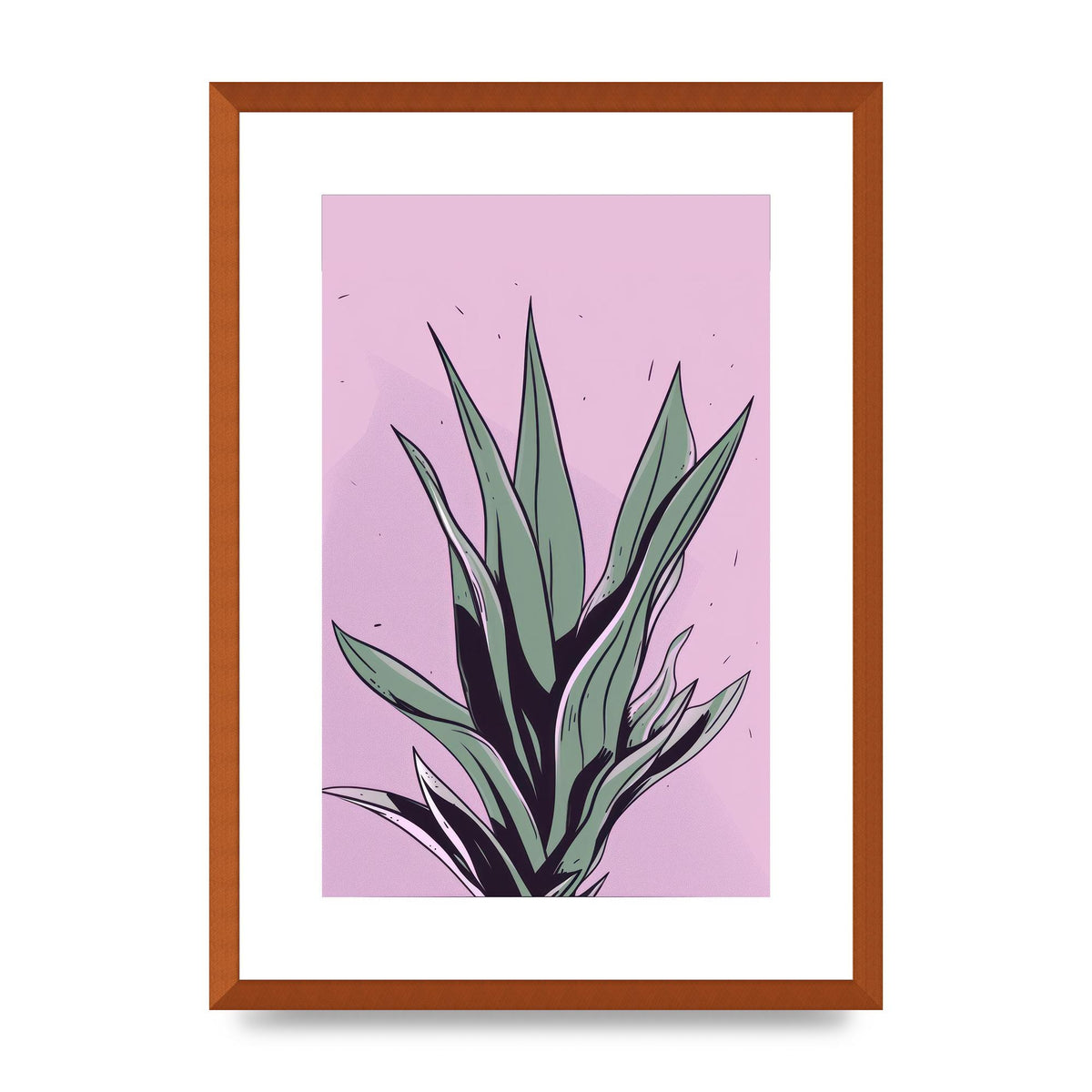 Aloe Vera in Flat 2D Risograph Style