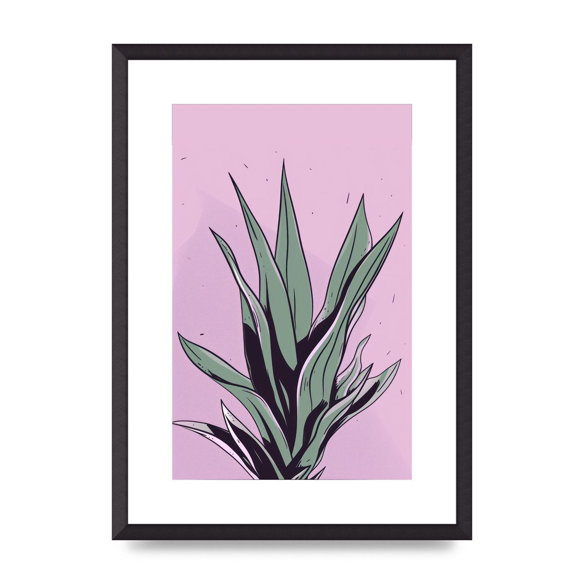 Aloe Vera in Flat 2D Risograph Style