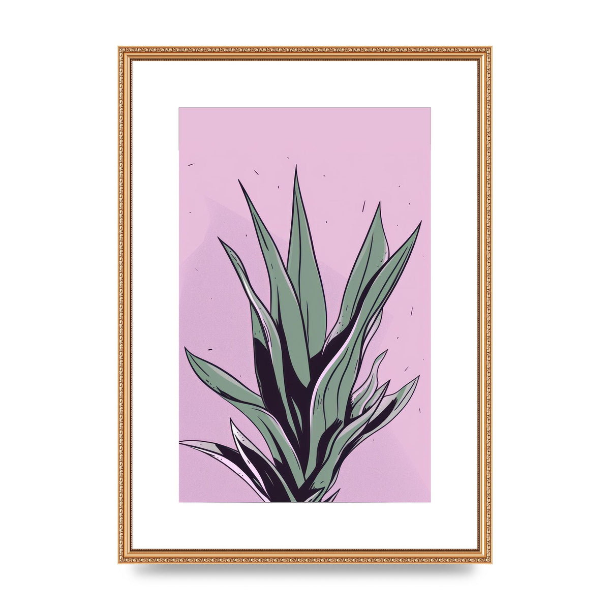 Aloe Vera in Flat 2D Risograph Style