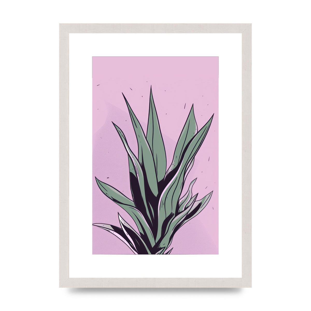 Aloe Vera in Flat 2D Risograph Style
