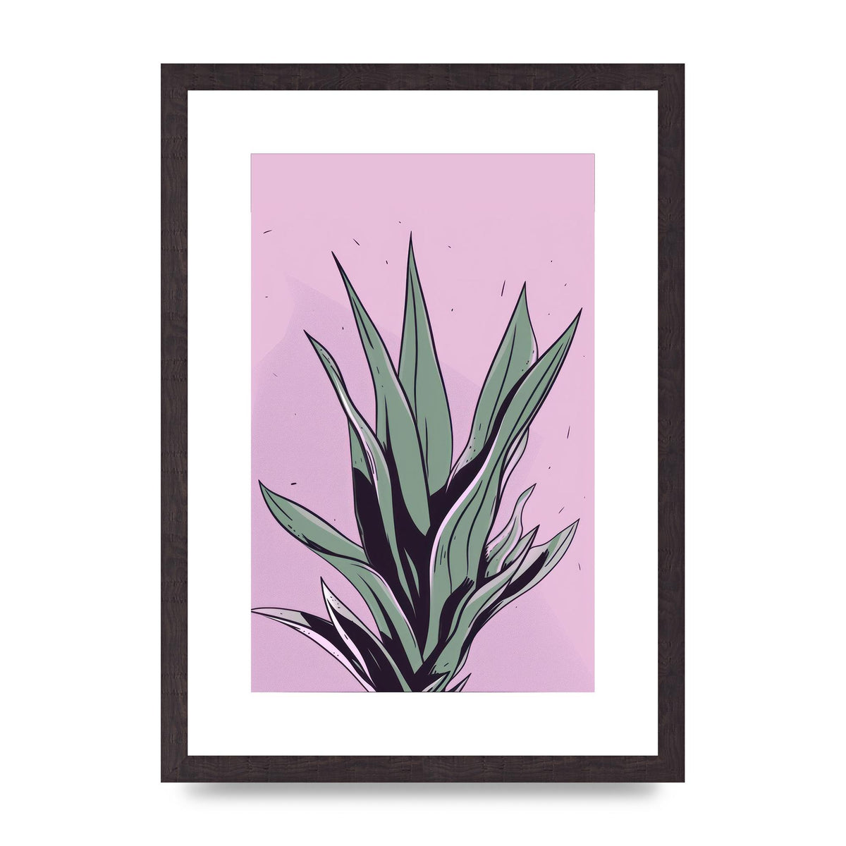 Aloe Vera in Flat 2D Risograph Style